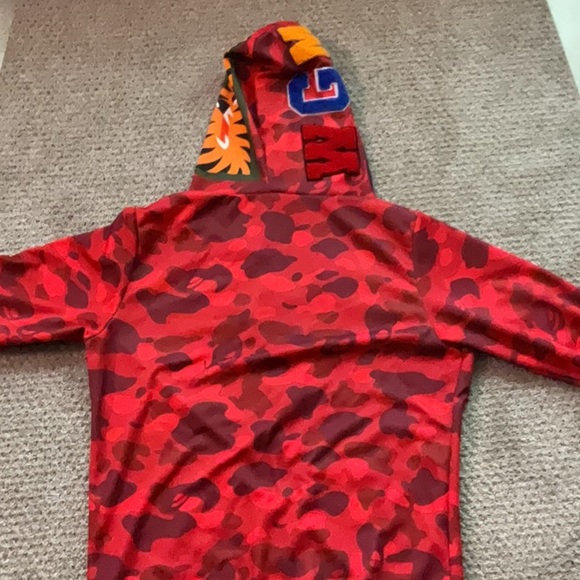 Red Silk BAPE hoodie - Picture 3 of 3
